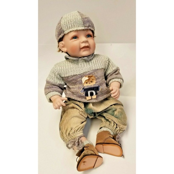 RARE Vintage Realistic Porcelain Baby Doll Boy - Picture 1 of 6